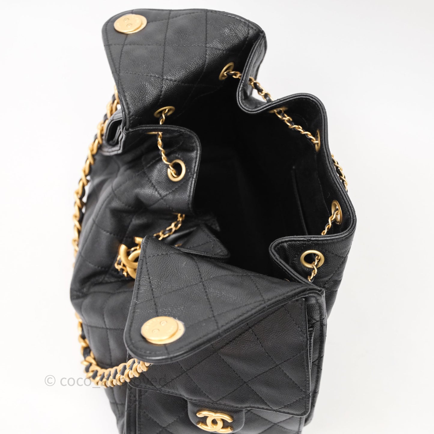 Chanel 25 Small Black Caviar Aged Gold Hardware