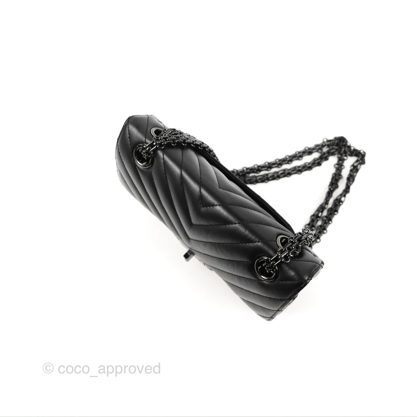 Chanel Mini Reissue 224 So Black Chevron Calfskin