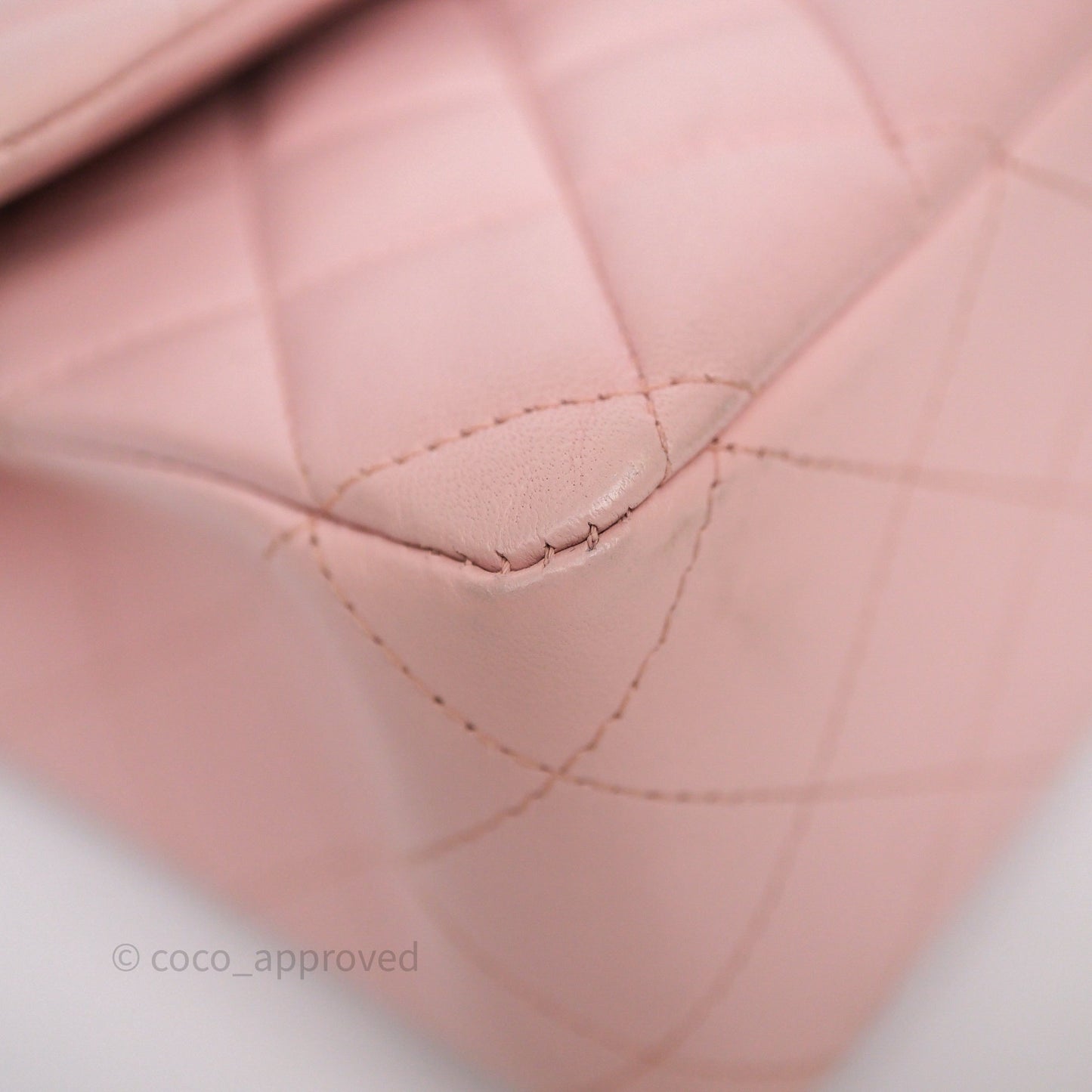 Chanel Classic M/L Medium Flap Quilted Pink Lambskin Silver Hardware