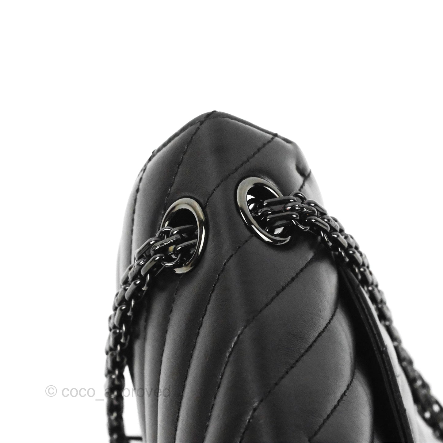 Chanel Mini Reissue 224 So Black Chevron Calfskin