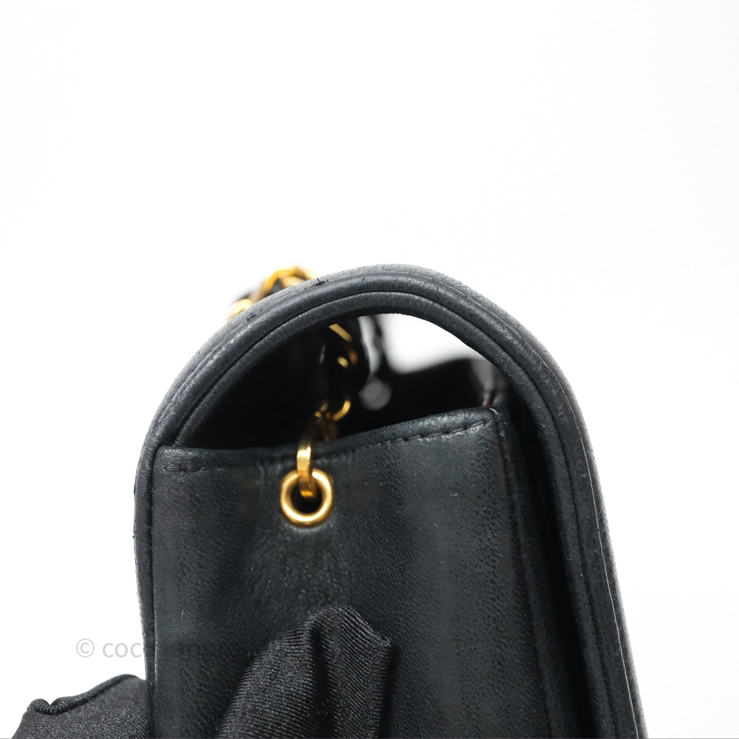 Chanel Vintage Medium Classic Diana Flap Bag Black Lambskin 24K Gold Hardware