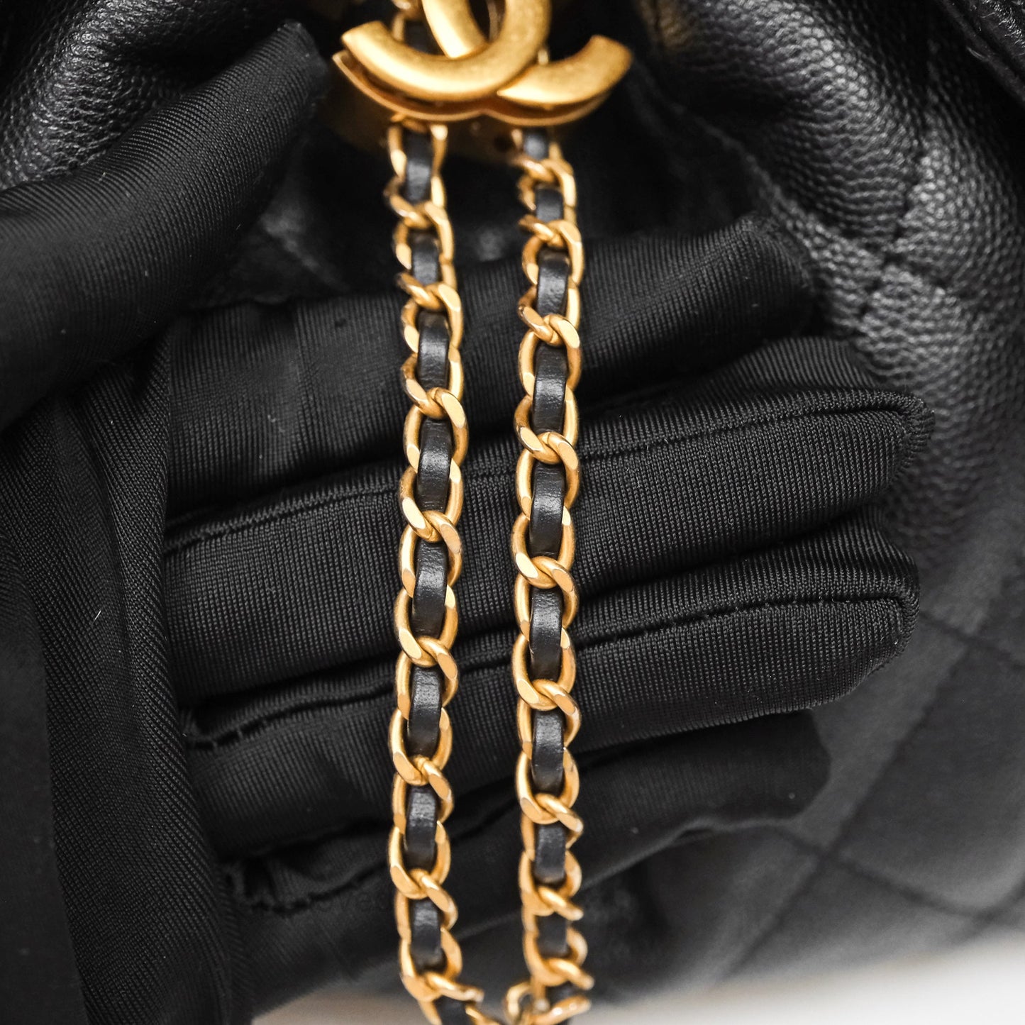 Chanel 25 Small Black Caviar Aged Gold Hardware