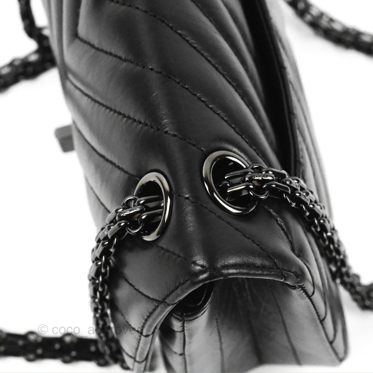 Chanel Mini Reissue 224 So Black Chevron Calfskin