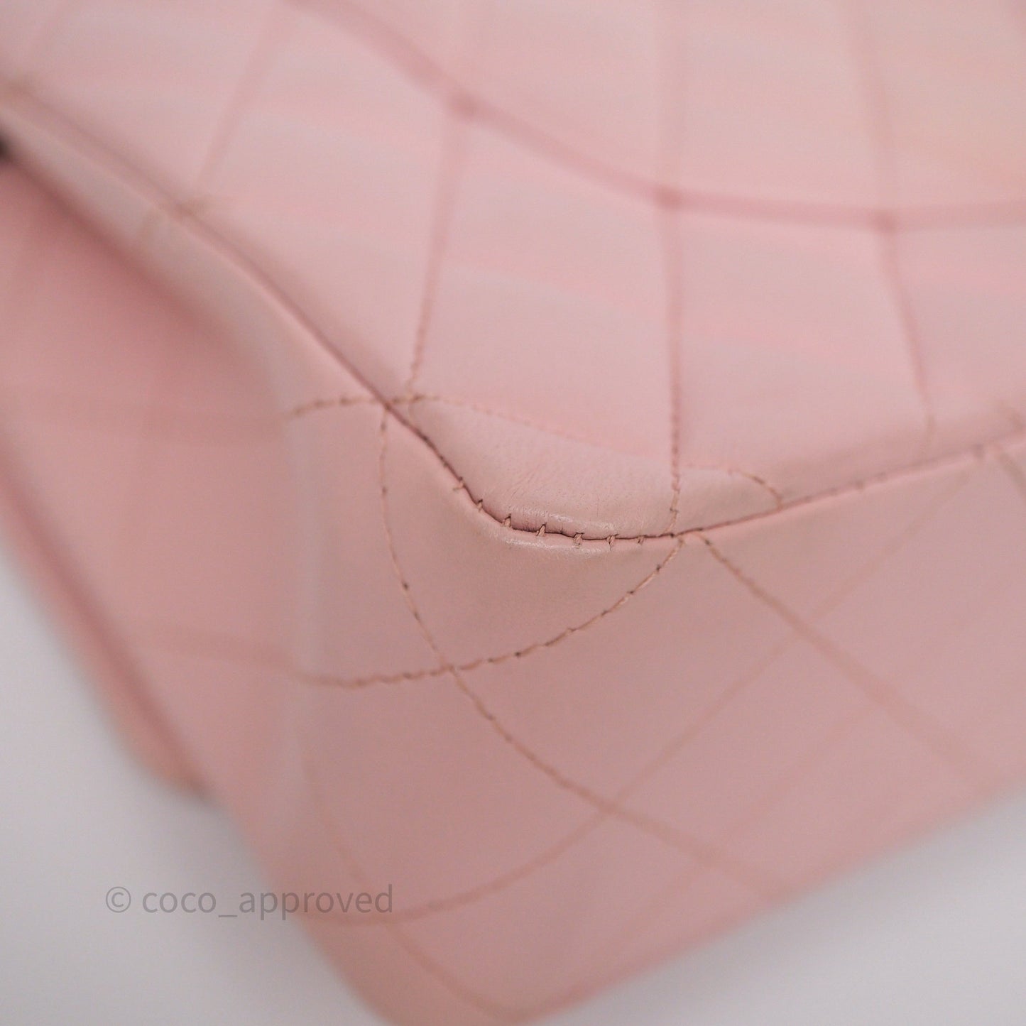 Chanel Classic M/L Medium Flap Quilted Pink Lambskin Silver Hardware