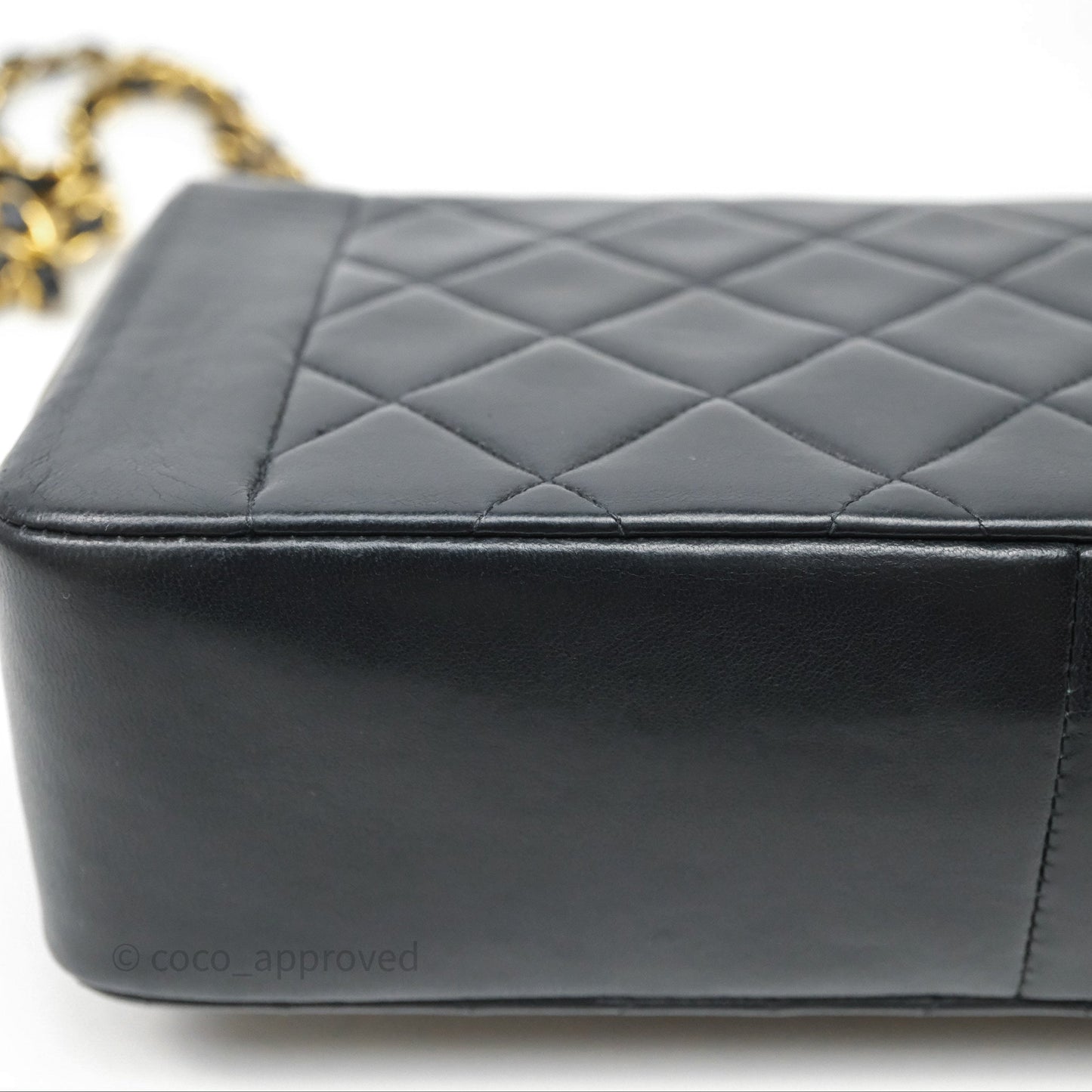 Chanel Vintage Medium Classic Diana Flap Bag Black Lambskin 24K Gold Hardware