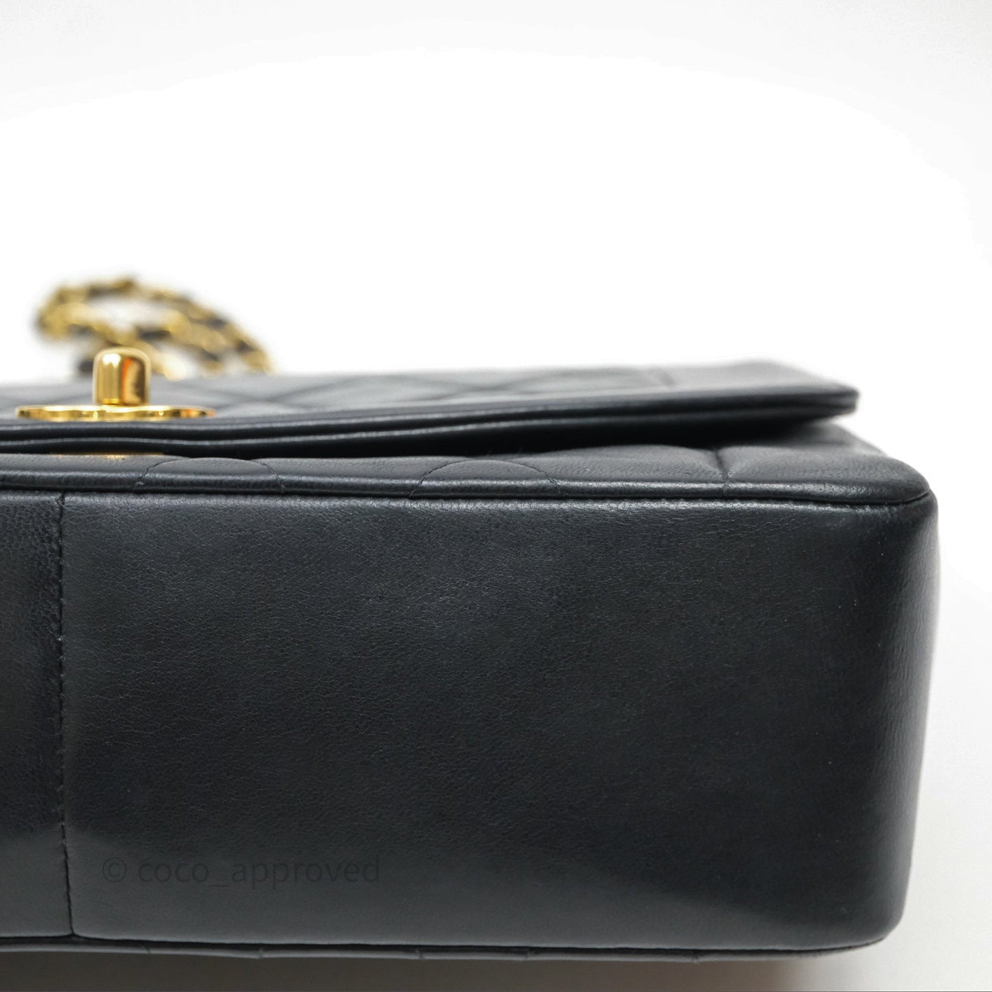 Chanel Vintage Medium Classic Diana Flap Bag Black Lambskin 24K Gold Hardware