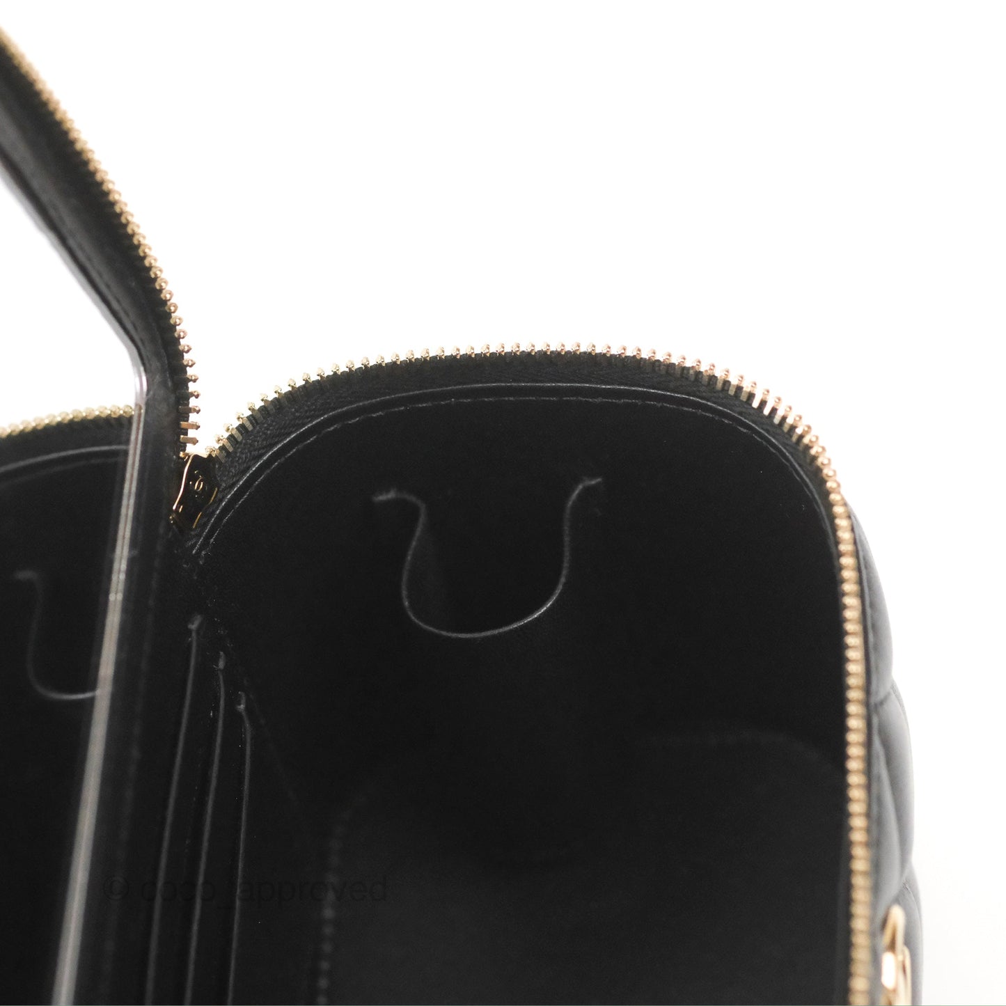 Chanel Vanity Rectangular Top Handle Black Lambskin Gold Hardware
