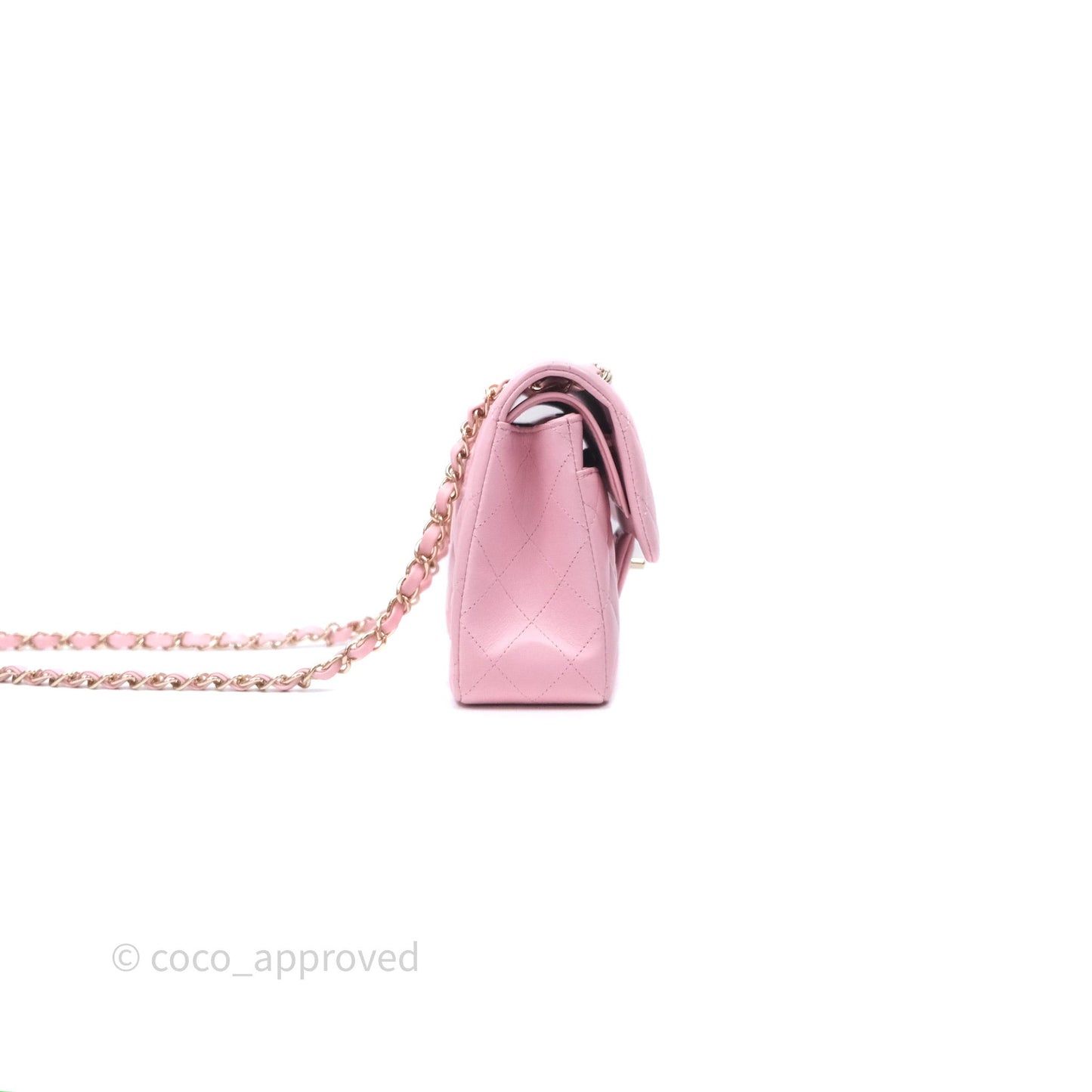 Chanel Small Classic Quilted Flap Pink Lambskin Gold Hardware