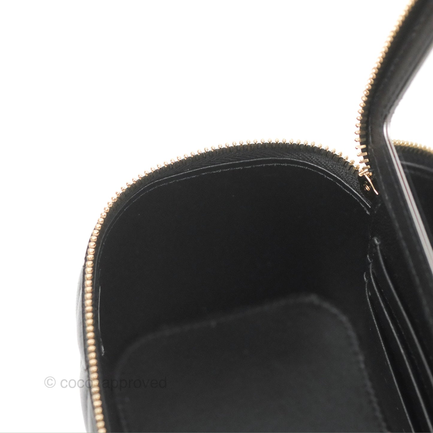 Chanel Vanity Rectangular Top Handle Black Lambskin Gold Hardware