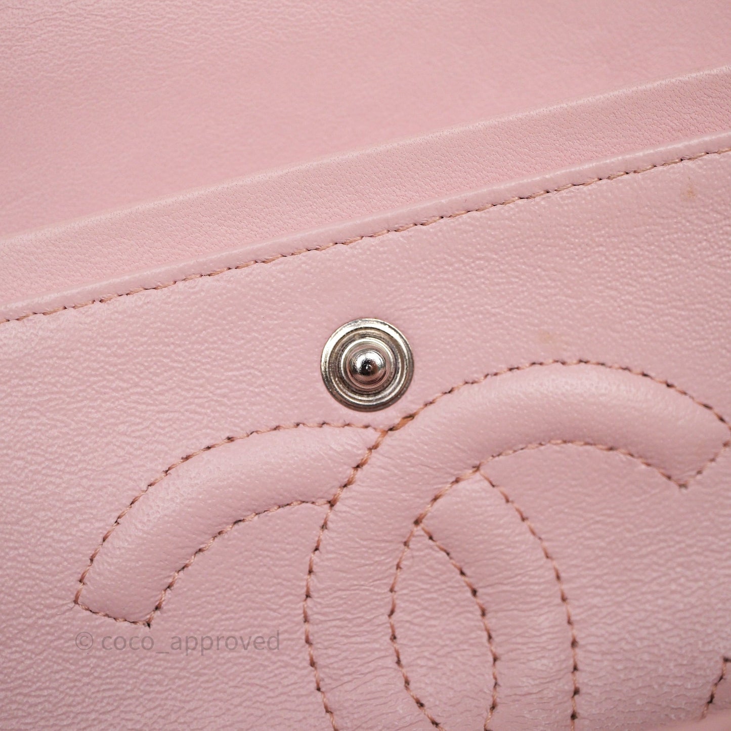 Chanel Classic M/L Medium Flap Quilted Pink Lambskin Silver Hardware