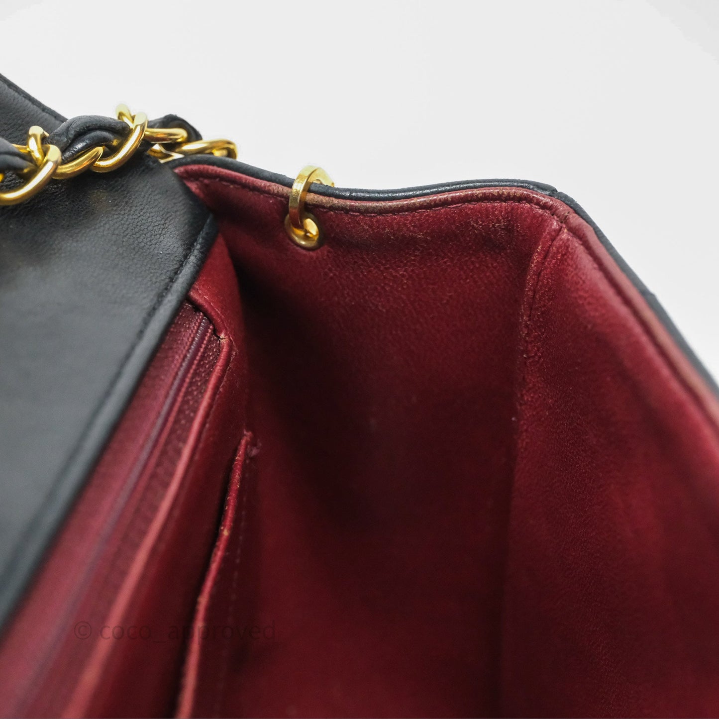 Chanel Vintage Medium Classic Diana Flap Bag Black Lambskin 24K Gold Hardware