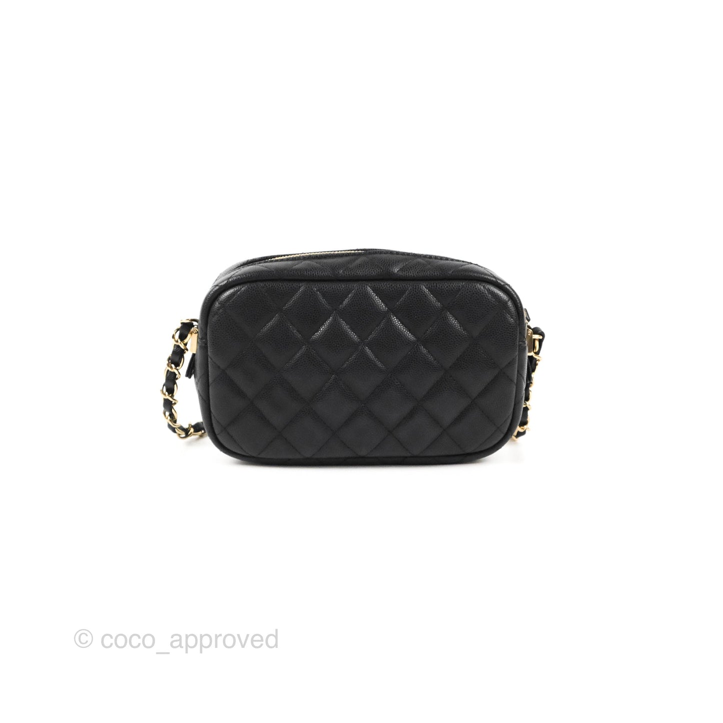 Chanel Classic Mini Camera Case Black Caviar Gold Hardware