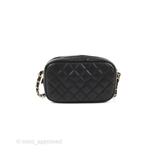 Chanel Classic Mini Camera Case Black Caviar Gold Hardware