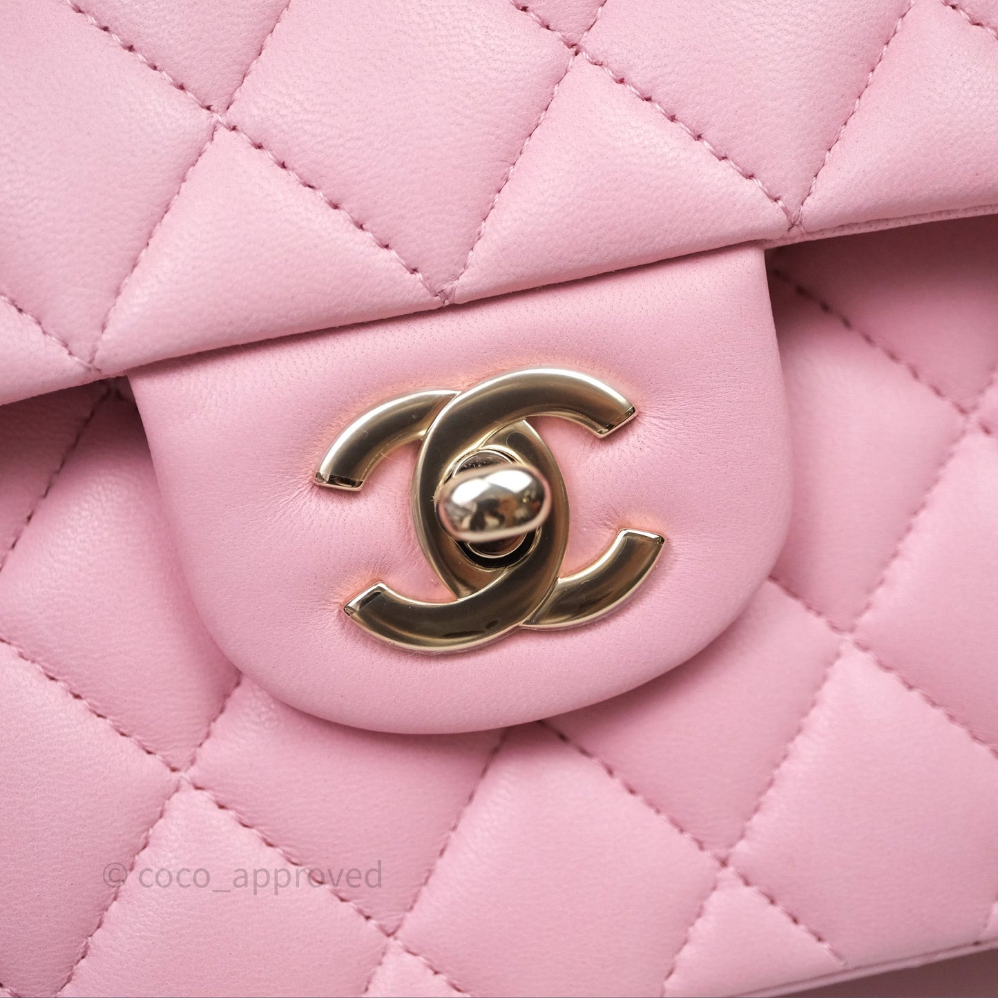 Chanel Small Classic Quilted Flap Pink Lambskin Gold Hardware