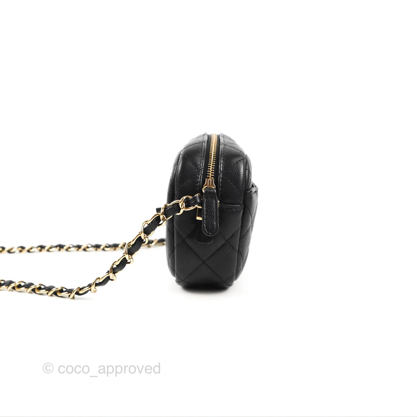 Chanel Classic Mini Camera Case Black Caviar Gold Hardware
