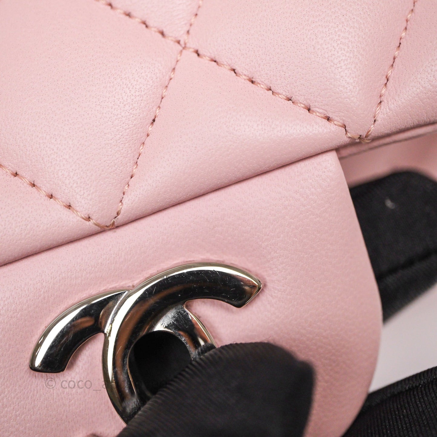 Chanel Classic M/L Medium Flap Quilted Pink Lambskin Silver Hardware