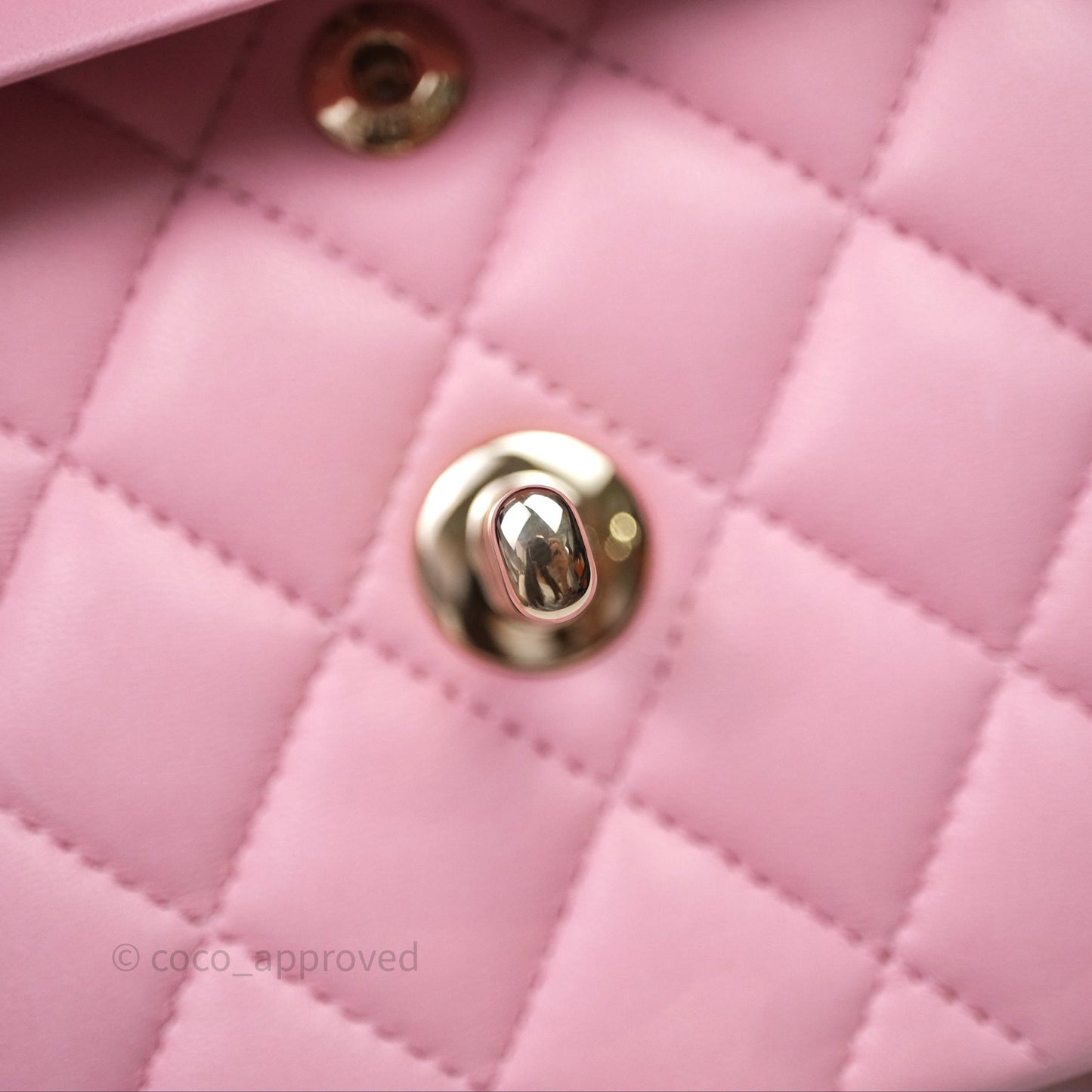 Chanel Small Classic Quilted Flap Pink Lambskin Gold Hardware