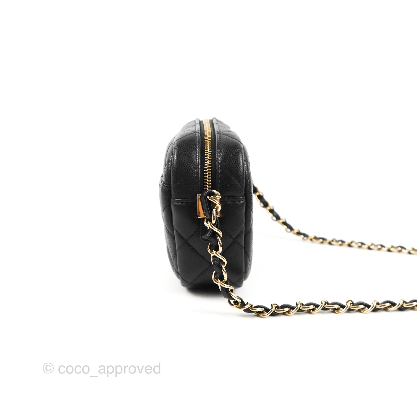Chanel Classic Mini Camera Case Black Caviar Gold Hardware