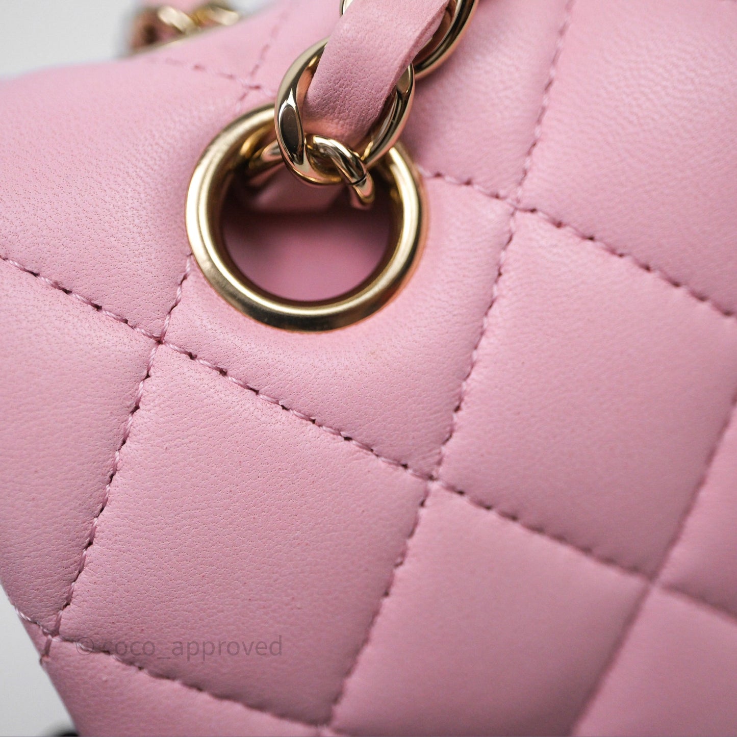 Chanel Small Classic Quilted Flap Pink Lambskin Gold Hardware