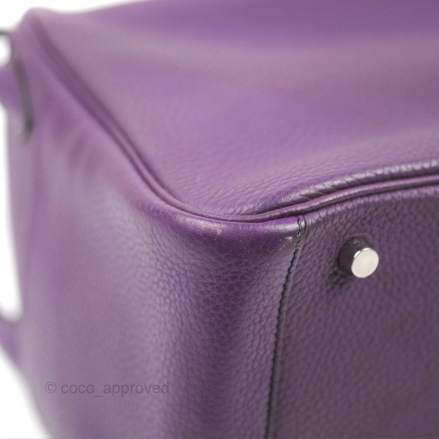 Hermès Lindy 30 Purple Clemence Palladium Hardware
