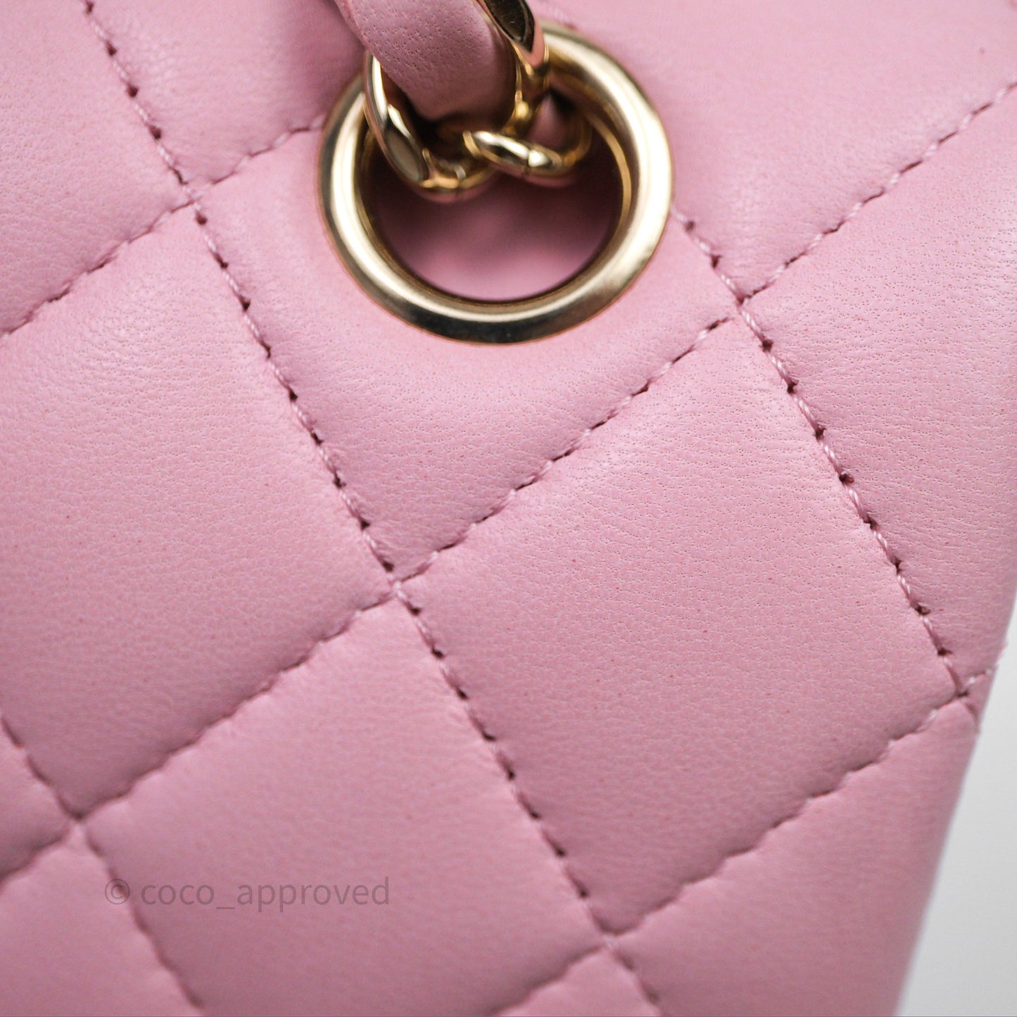 Chanel Small Classic Quilted Flap Pink Lambskin Gold Hardware