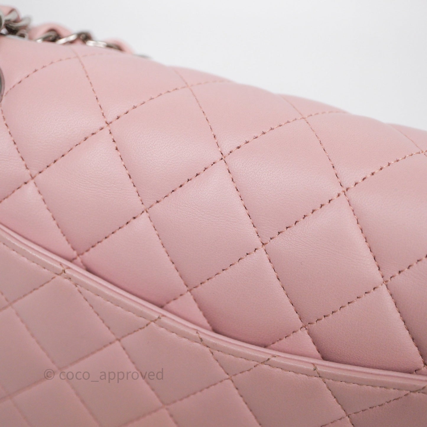 Chanel Classic M/L Medium Flap Quilted Pink Lambskin Silver Hardware