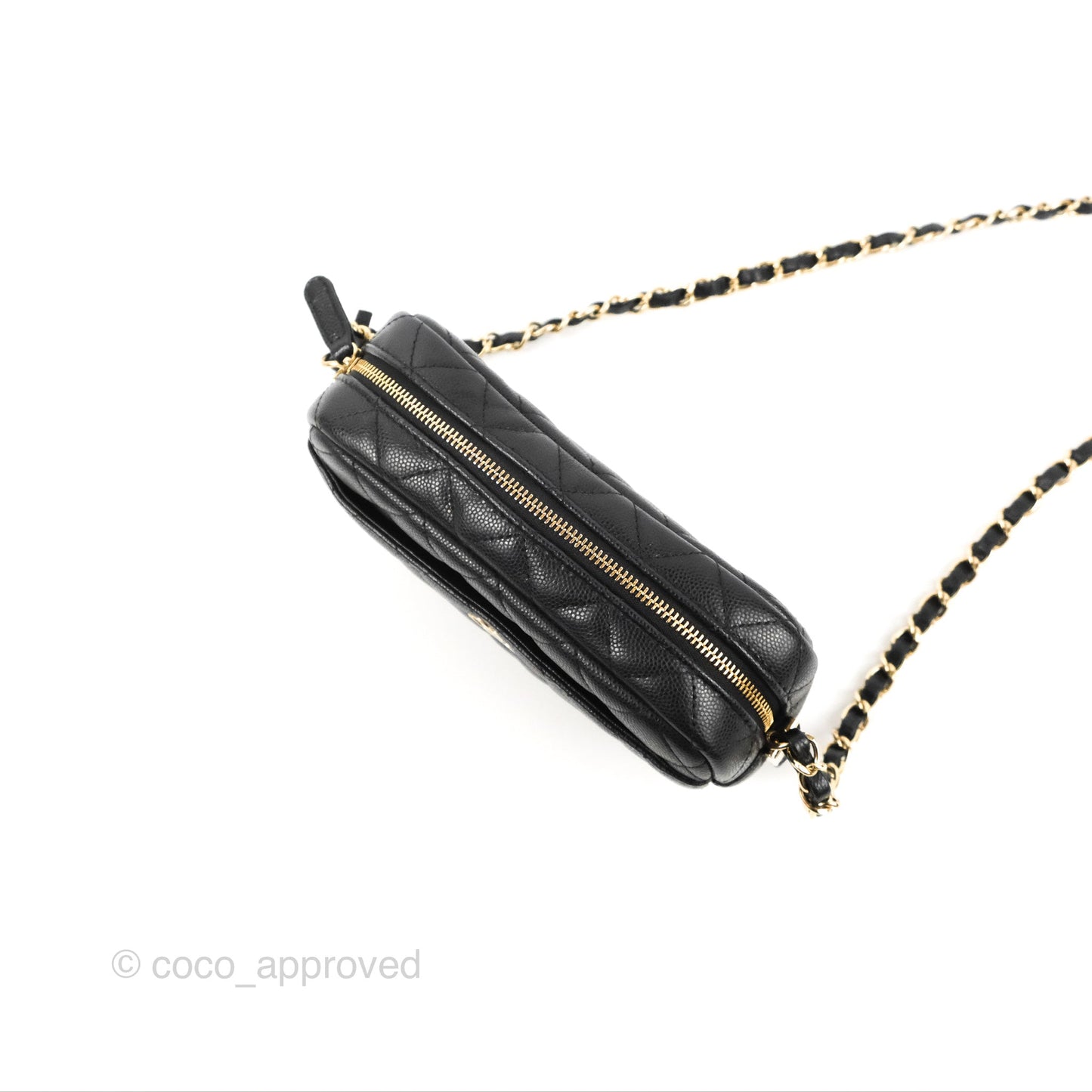 Chanel Classic Mini Camera Case Black Caviar Gold Hardware