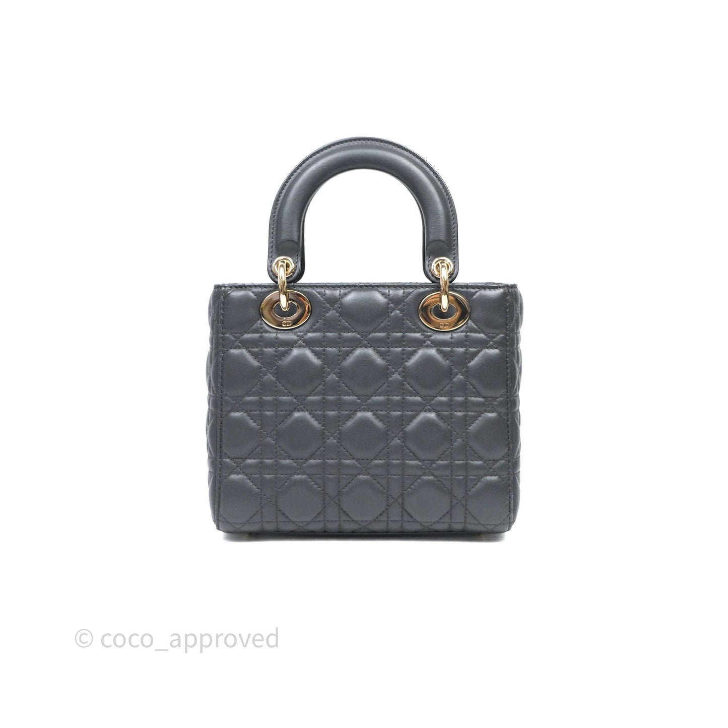 Christian Dior Small Lady Dior My ABCDior Bag Dark Grey Cannage Lambskin
