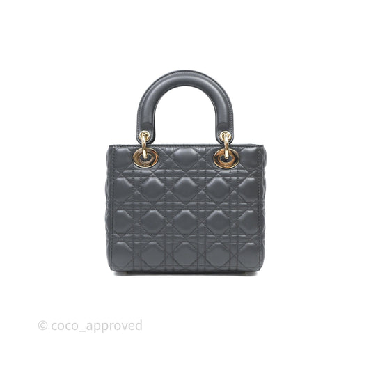 Christian Dior Small Lady Dior My ABCDior Bag Dark Grey Cannage Lambskin