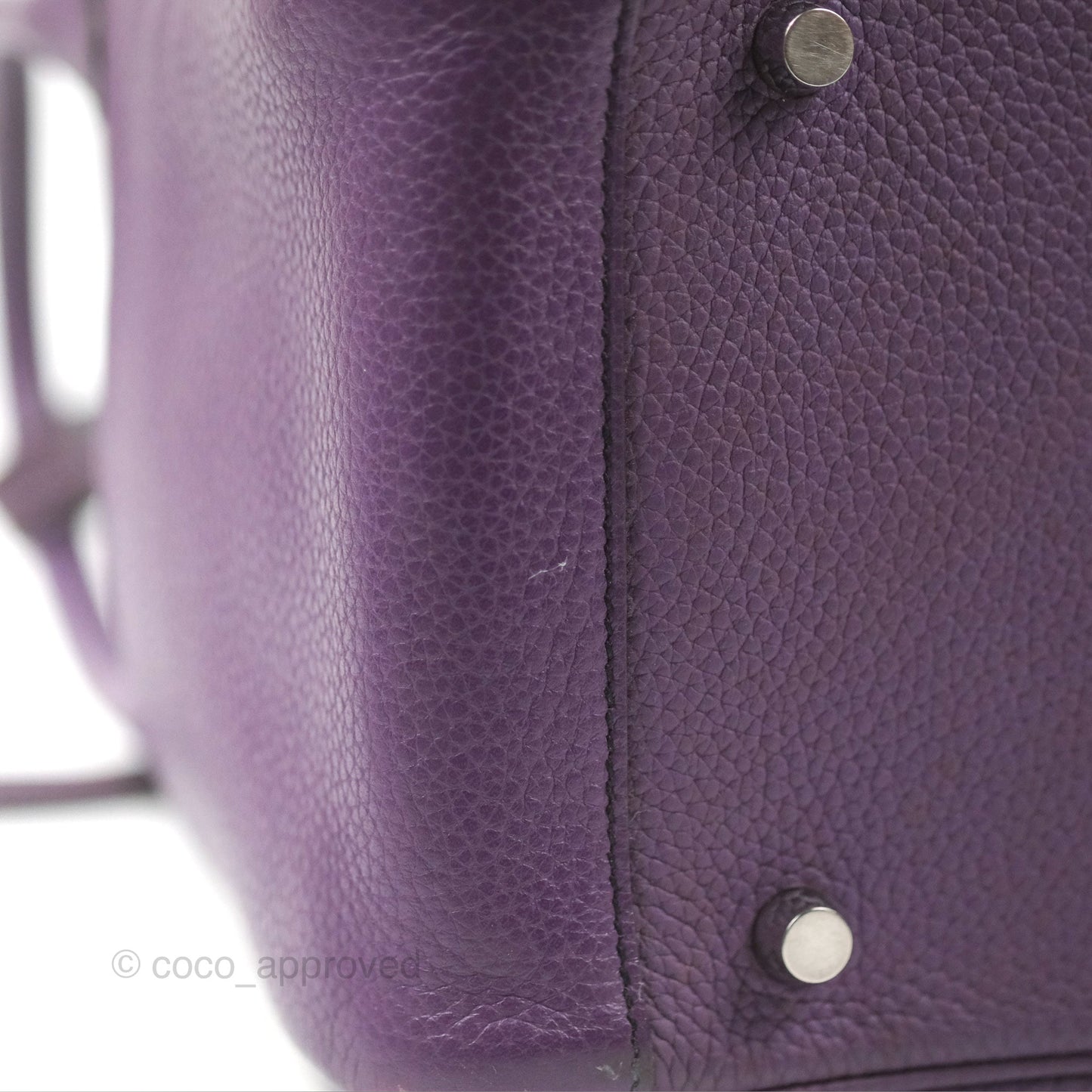 Hermès Lindy 30 Purple Clemence Palladium Hardware