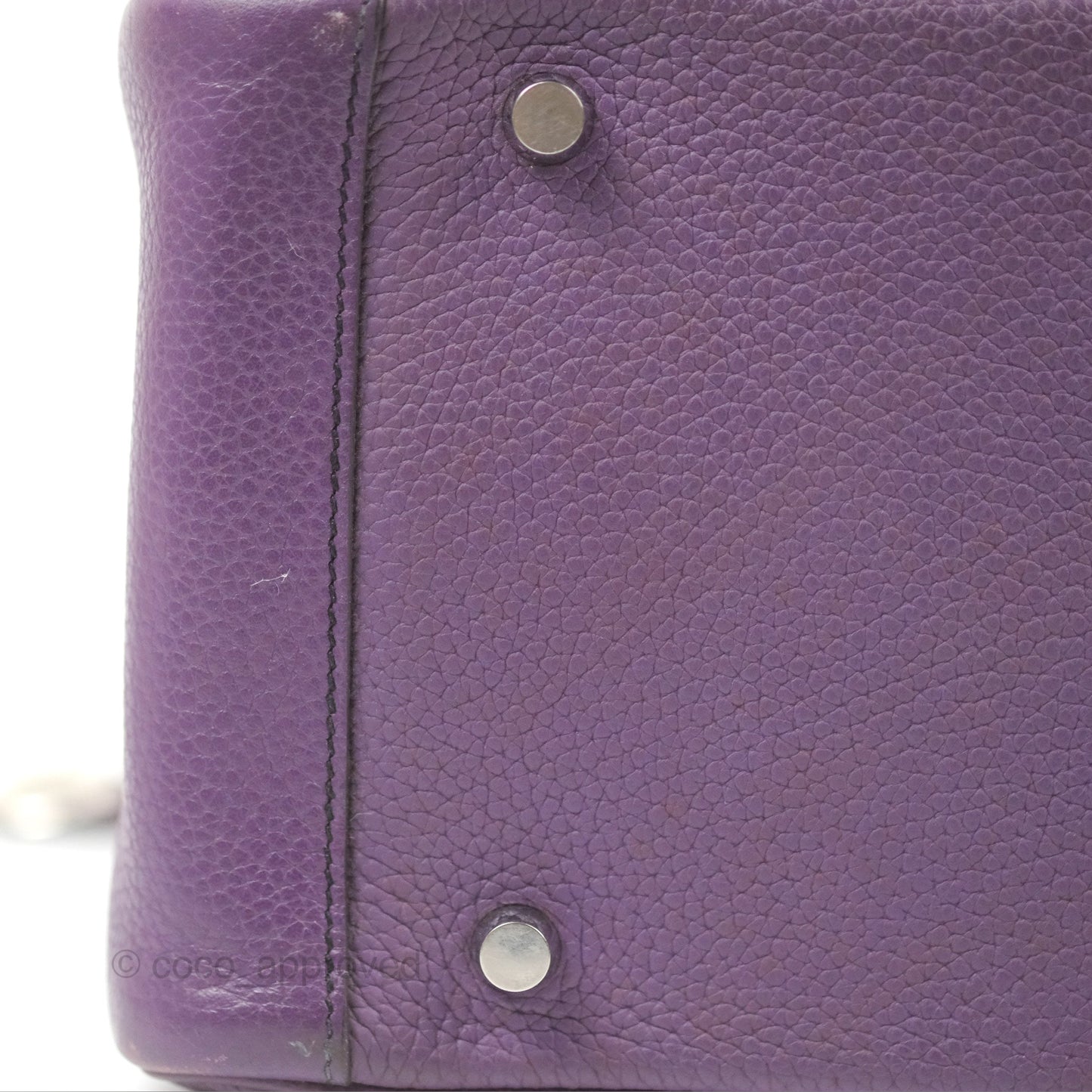 Hermès Lindy 30 Purple Clemence Palladium Hardware