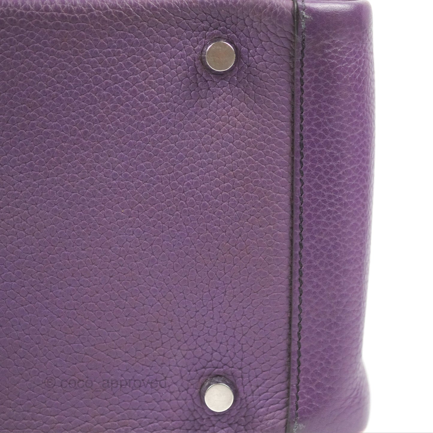 Hermès Lindy 30 Purple Clemence Palladium Hardware