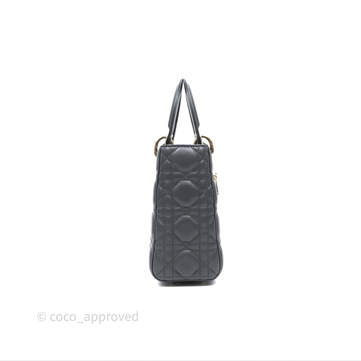 Christian Dior Small Lady Dior My ABCDior Bag Dark Grey Cannage Lambskin