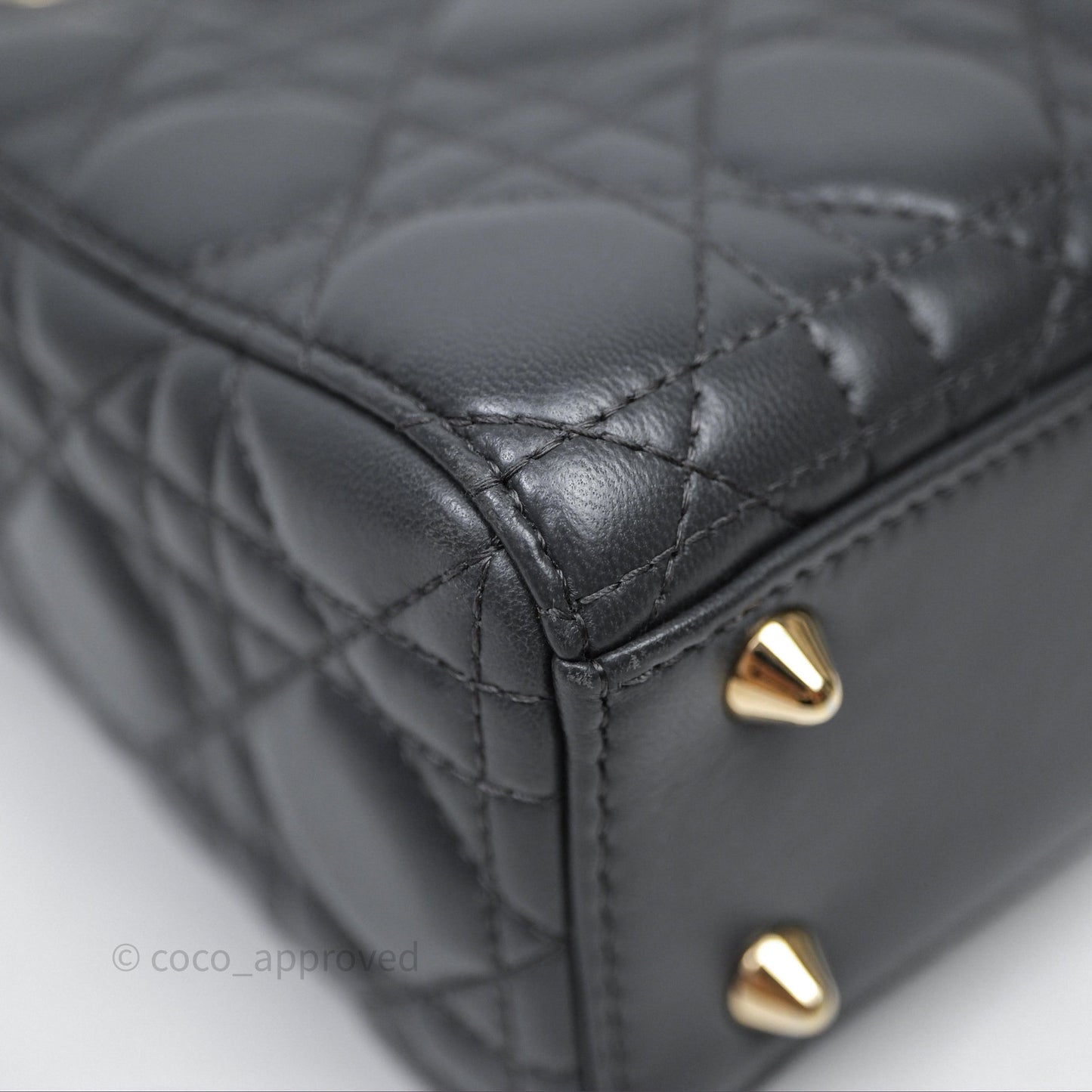 Christian Dior Small Lady Dior My ABCDior Bag Dark Grey Cannage Lambskin