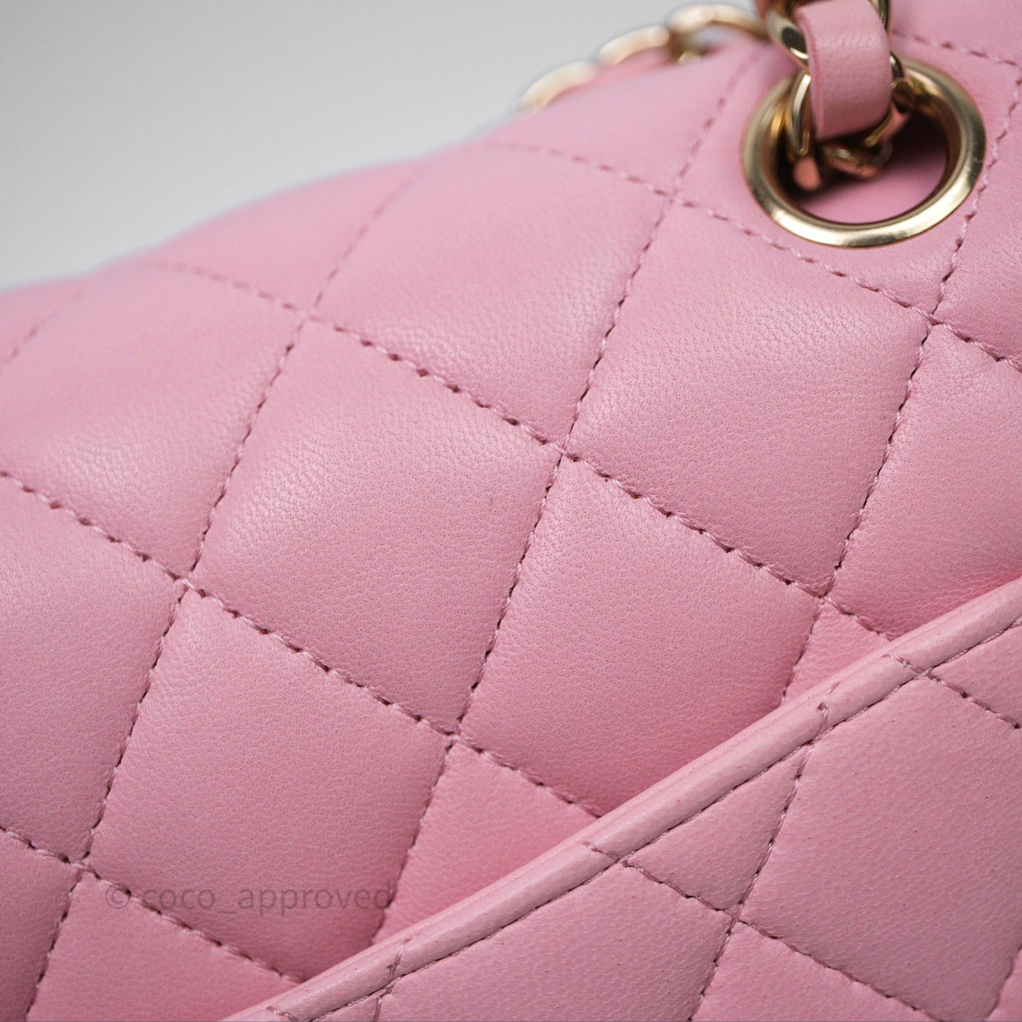 Chanel Small Classic Quilted Flap Pink Lambskin Gold Hardware