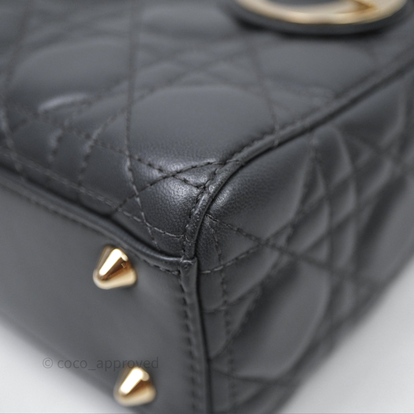 Christian Dior Small Lady Dior My ABCDior Bag Dark Grey Cannage Lambskin