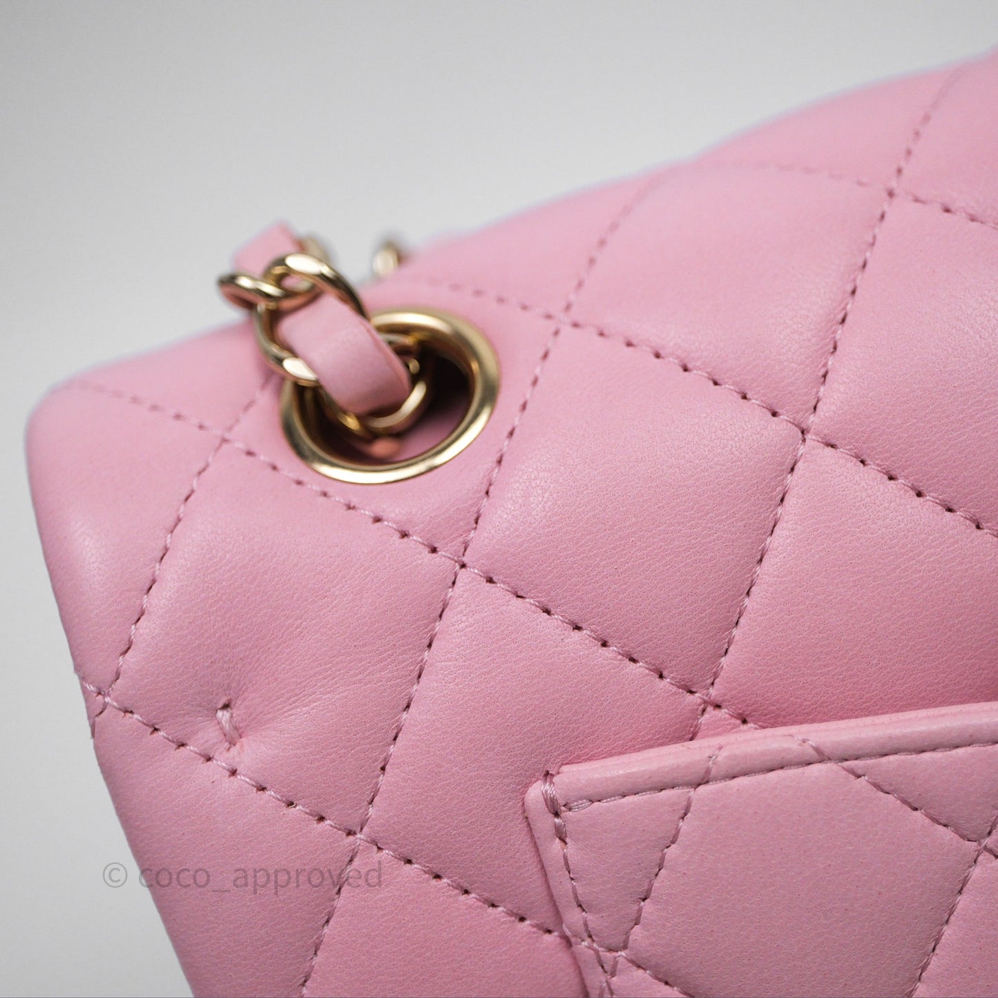 Chanel Small Classic Quilted Flap Pink Lambskin Gold Hardware