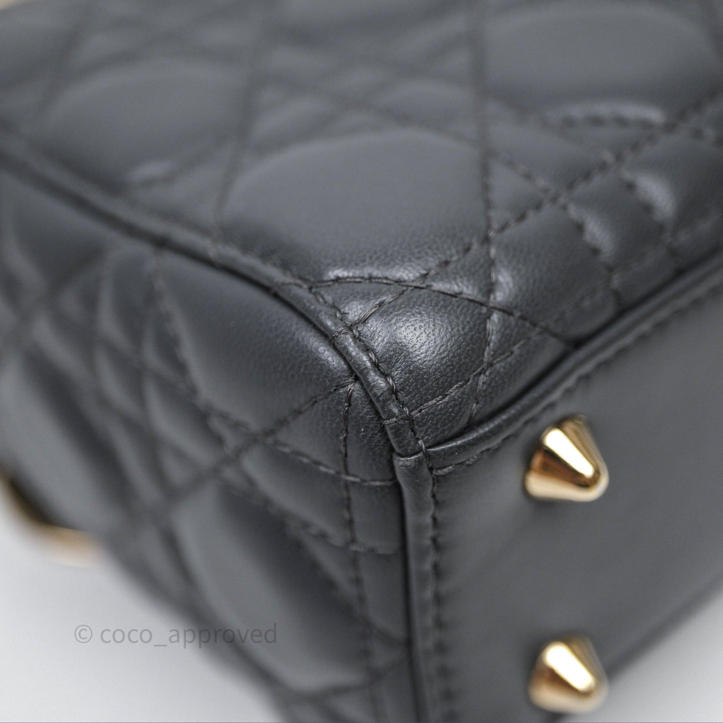 Christian Dior Small Lady Dior My ABCDior Bag Dark Grey Cannage Lambskin