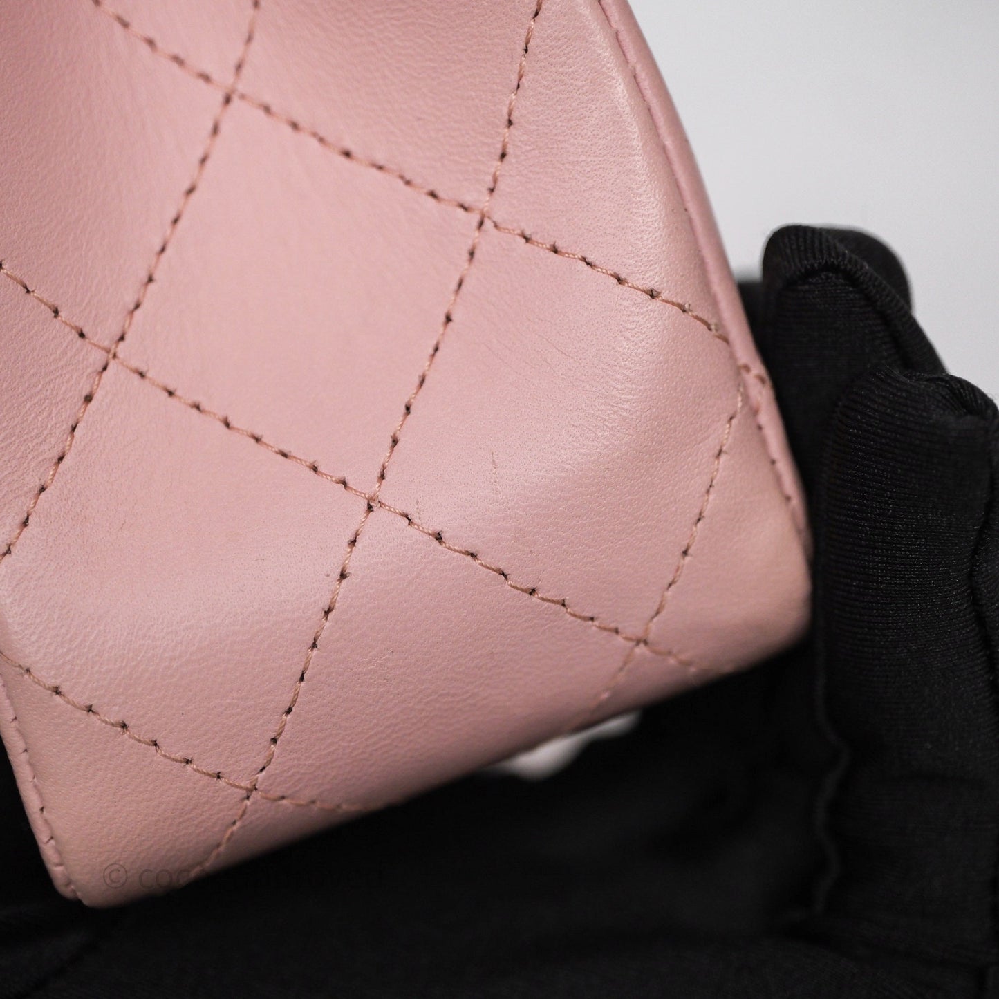 Chanel Classic M/L Medium Flap Quilted Pink Lambskin Silver Hardware