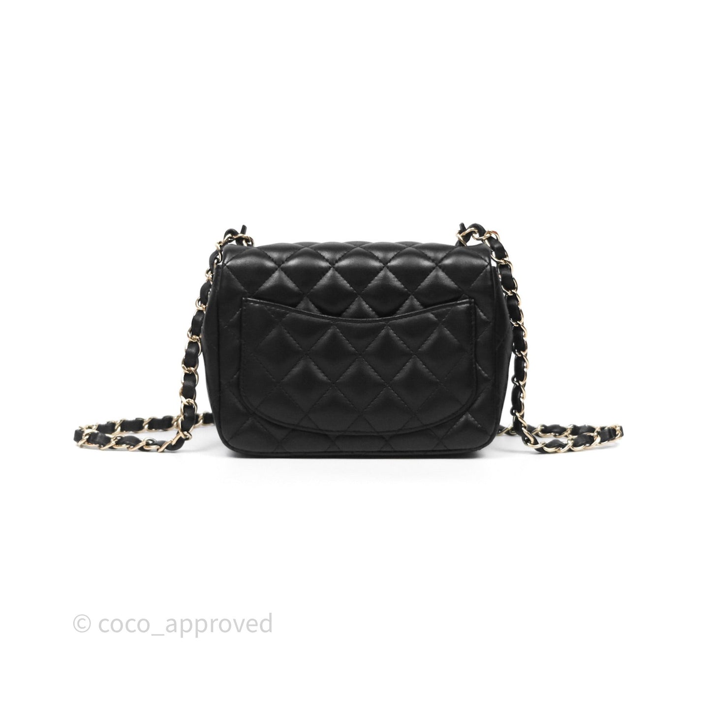 Chanel Mini Square Black Lambskin Gold Hardware