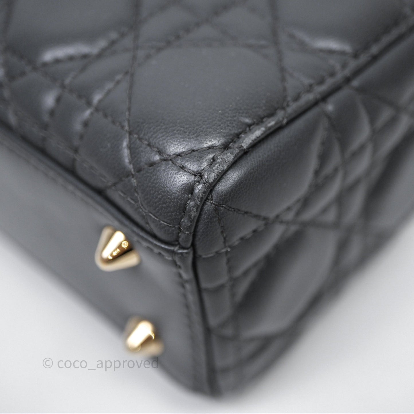 Christian Dior Small Lady Dior My ABCDior Bag Dark Grey Cannage Lambskin