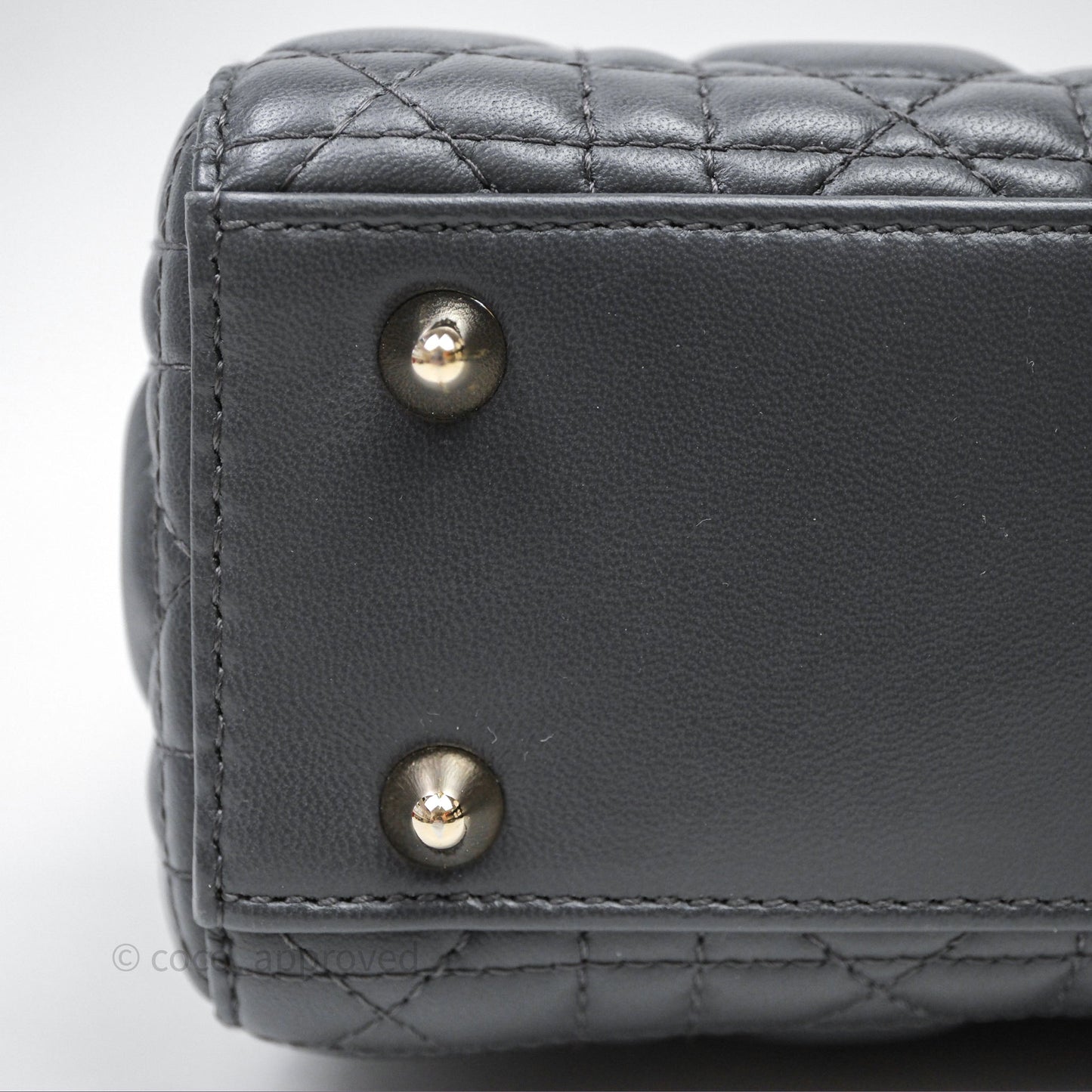 Christian Dior Small Lady Dior My ABCDior Bag Dark Grey Cannage Lambskin
