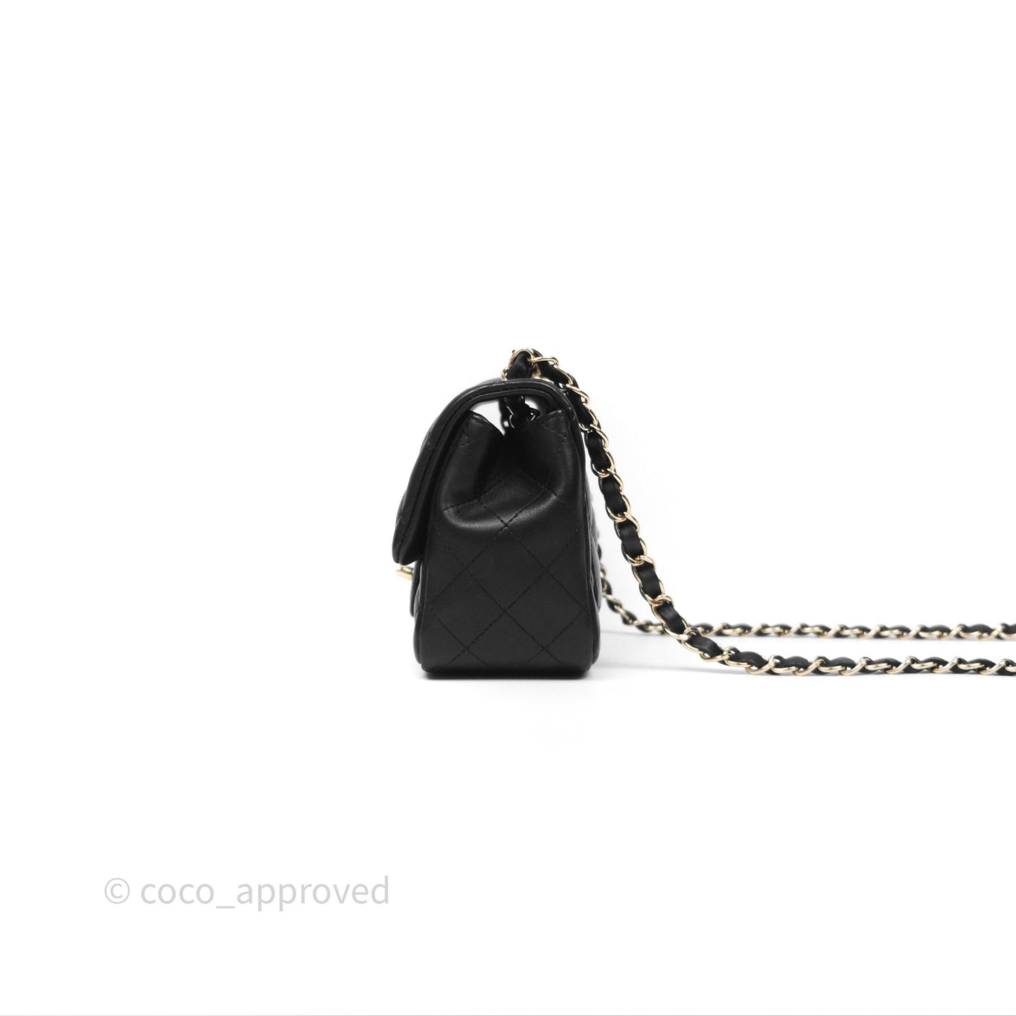 Chanel Mini Square Black Lambskin Gold Hardware