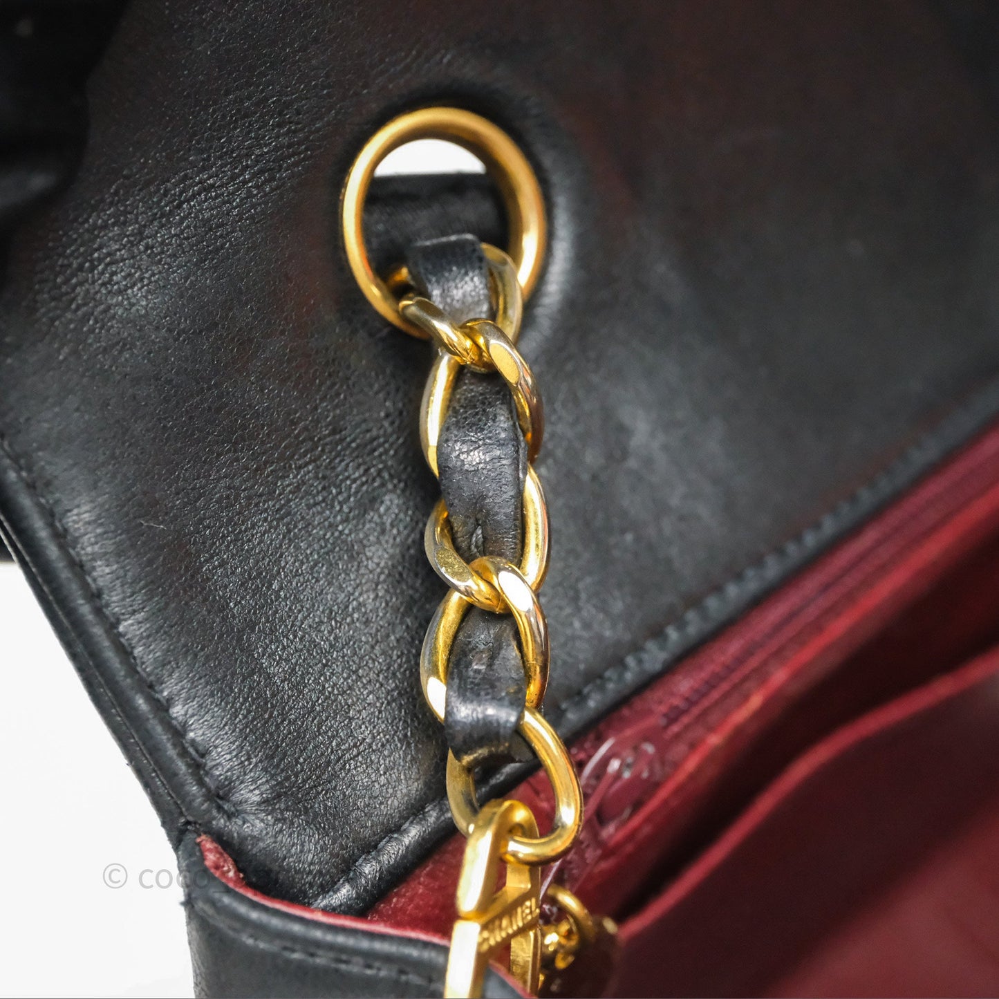 Chanel Vintage Medium Classic Diana Flap Bag Black Lambskin 24K Gold Hardware