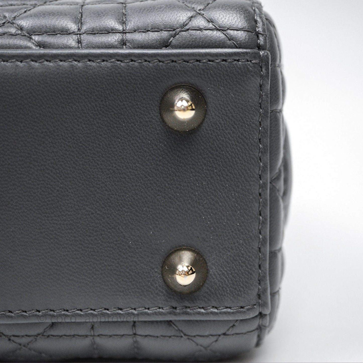 Christian Dior Small Lady Dior My ABCDior Bag Dark Grey Cannage Lambskin