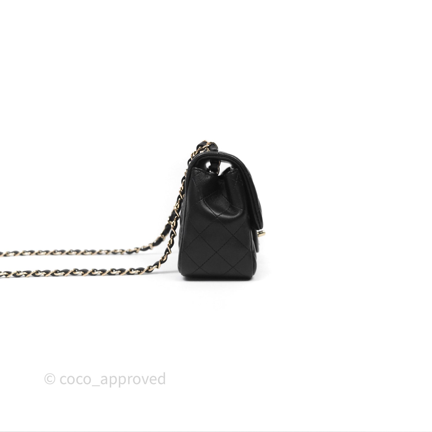 Chanel Mini Square Black Lambskin Gold Hardware