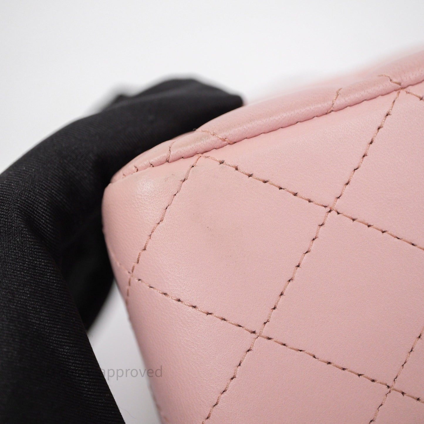 Chanel Classic M/L Medium Flap Quilted Pink Lambskin Silver Hardware
