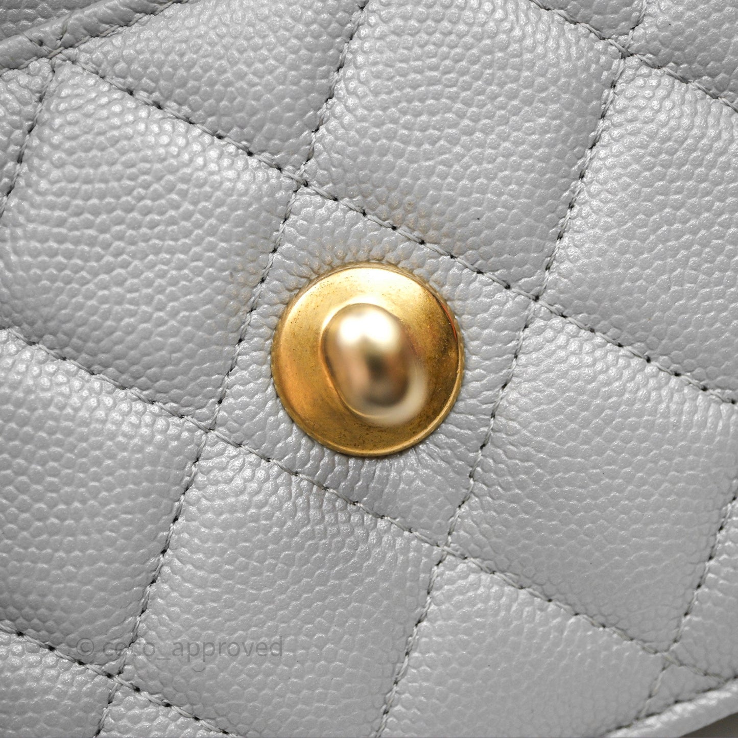 Chanel Wallet On Chain WOC Adjustable CC Chain Grey Iridescent Caviar Aged Gold Hardware