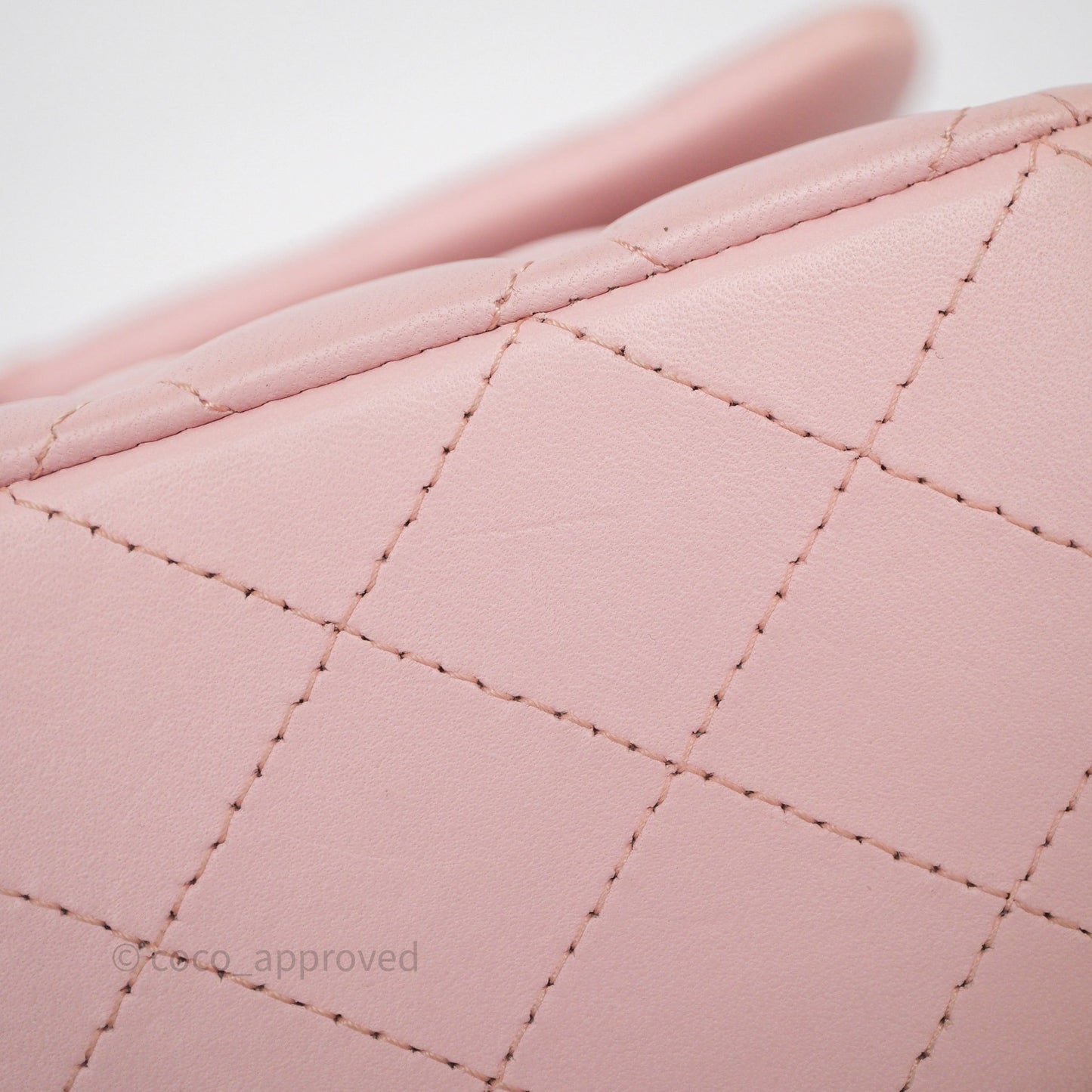 Chanel Classic M/L Medium Flap Quilted Pink Lambskin Silver Hardware
