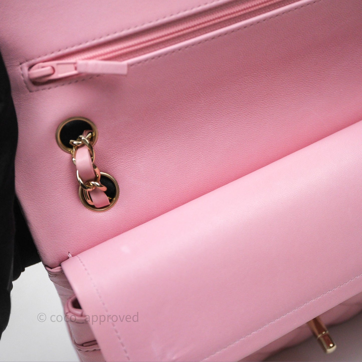 Chanel Small Classic Quilted Flap Pink Lambskin Gold Hardware